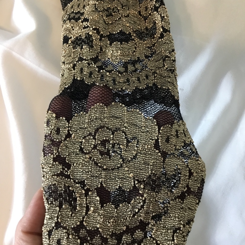 Cremieux Black & Gold‎ Lace Dress Long Sleeve Size2 - Picture 7 of 14